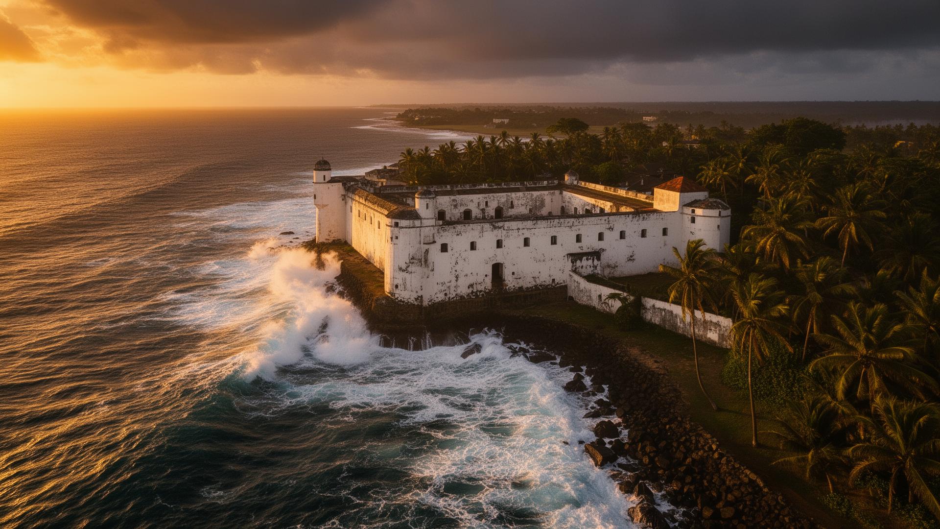 Cape Coast Castle at golden hour